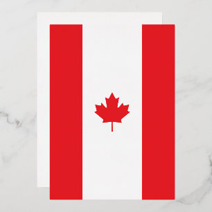 Invitación Con Relieve Metalizado Bandera de Canadá