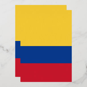 Invitación Con Relieve Metalizado Bandera de Colombia