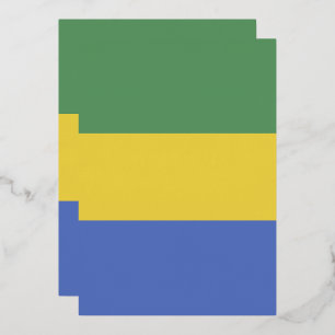 Invitación Con Relieve Metalizado bandera de Gabón