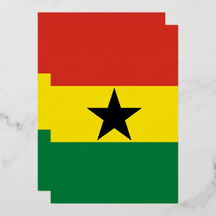 Invitación Con Relieve Metalizado Bandera de Ghana