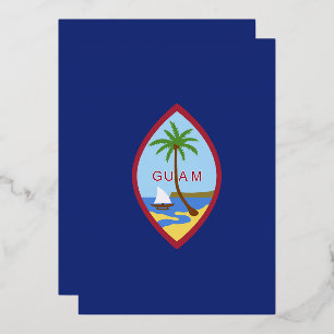 Invitación Con Relieve Metalizado Bandera de Guam