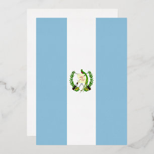 Invitación Con Relieve Metalizado Bandera de Guatemala