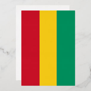 Invitación Con Relieve Metalizado Bandera de Guinea