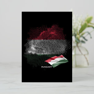 Invitación Con Relieve Metalizado bandera de Hungría