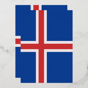 Invitación Con Relieve Metalizado Bandera de Islandia