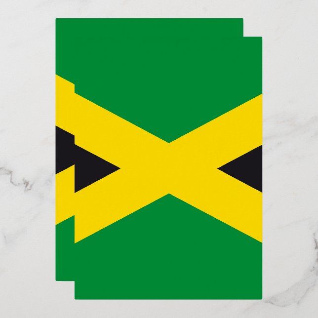 Invitación Con Relieve Metalizado Bandera de Jamaica (Anverso/Reverso)