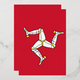 Invitación Con Relieve Metalizado Bandera de la Isla de Man
