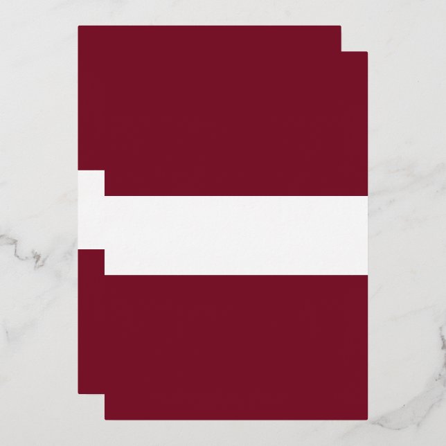 Invitación Con Relieve Metalizado Bandera de Letonia (Anverso/Reverso)