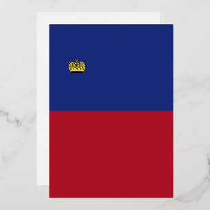 Invitación Con Relieve Metalizado Bandera de Liechtenstein