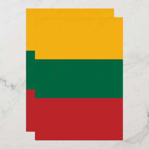 Invitación Con Relieve Metalizado Bandera de Lituania