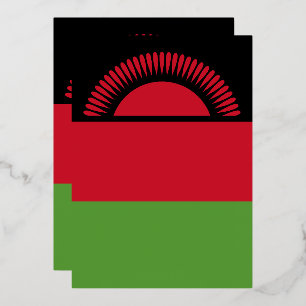 Invitación Con Relieve Metalizado Bandera de Malawi