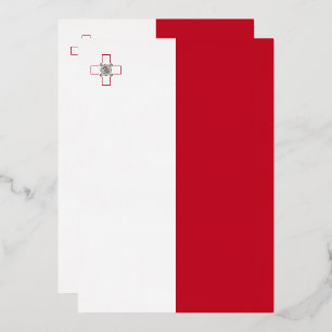Invitación Con Relieve Metalizado Bandera de Malta