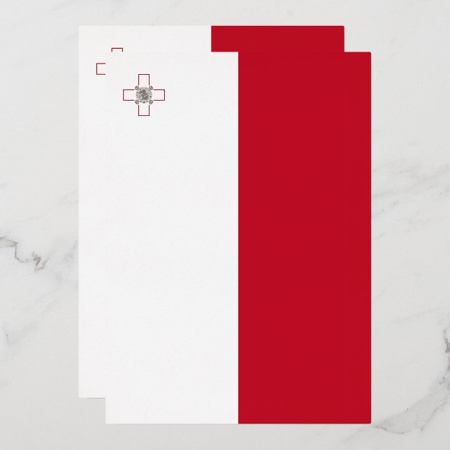 Invitación Con Relieve Metalizado Bandera de Malta (Anverso/Reverso)