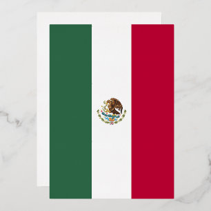 Invitación Con Relieve Metalizado Bandera de México