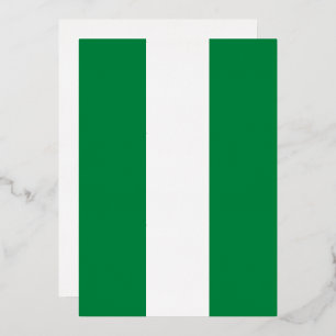 Invitación Con Relieve Metalizado Bandera de Nigeria