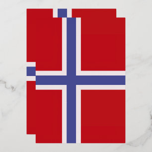 Invitación Con Relieve Metalizado Bandera de Noruega