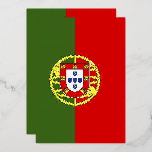 Invitación Con Relieve Metalizado Bandera de Portugal