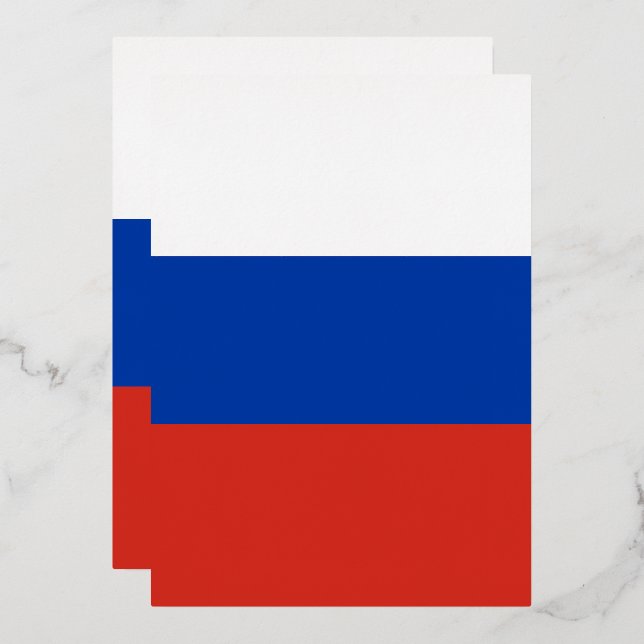 Invitación Con Relieve Metalizado Bandera de Rusia (Anverso/Reverso)