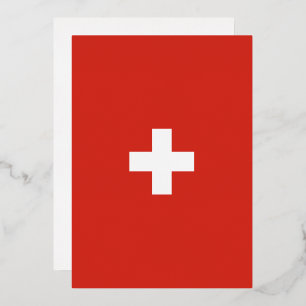 Invitación Con Relieve Metalizado Bandera de Suiza