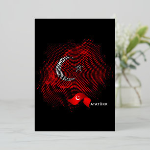 Invitación Con Relieve Metalizado Bandera de Turquía