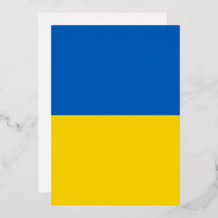 Invitación Con Relieve Metalizado Bandera de Ucrania