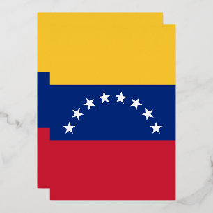 Invitación Con Relieve Metalizado Bandera de Venezuela