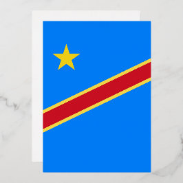 Invitación Con Relieve Metalizado Bandera del Congo
