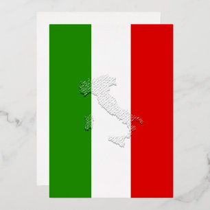 Invitación Con Relieve Metalizado bandera italiana