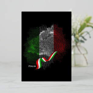 Invitación Con Relieve Metalizado bandera italiana