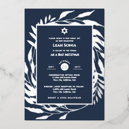 Invitación Con Relieve Metalizado Bar Mitzvah Invitación Real Relieve metalizado Aga
