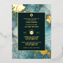 Invitación Con Relieve Metalizado Bar Mitzvah Invitación Real Relieve metalizado Aga