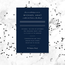 Bar Mitzvah minimalista azul marino plata