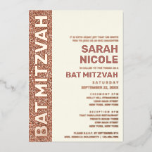 Bat Mitzvah Rosa Dorado Tipografía Moderna Rosa Do