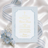 Bautizo de Niño Moderno Vintage con Raya Azul