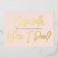 Be My Bridesmaid Funny Pee Invitación al Relieve m