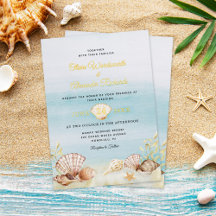 Beach Ocean Boda Elegant Gold