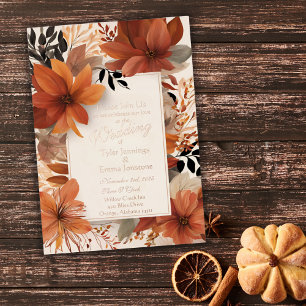 Invitación Con Relieve Metalizado Bendición de Otoño