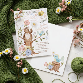 Invitación Con Relieve Metalizado Berry Sweet Baby Shower Wild Berries & Flowers