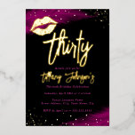 Invitación Con Relieve Metalizado Beso de oro rosado caliente de diamantes cumpleaño<br><div class="desc">Más invitaciones de cumpleaños de bonito en la Pequeña Tienda Bayleigh!</div>