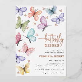 Invitación Con Relieve Metalizado Besos de mariposa