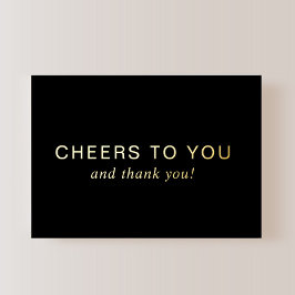 Invitación Con Relieve Metalizado Black 60th Birthday Gold Foil Thank You Card