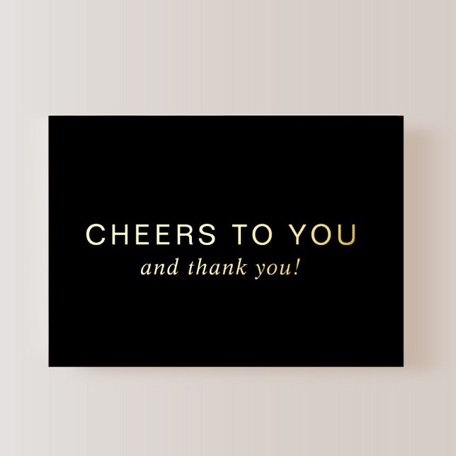 Invitación Con Relieve Metalizado Black 60th Birthday Gold Foil Thank You Card (Subido por el creador)