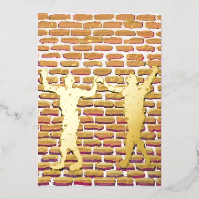 Invitación Con Relieve Metalizado Black Magic Hollyhock de Yeshaya Dank Wood Wall Ar (Anverso)