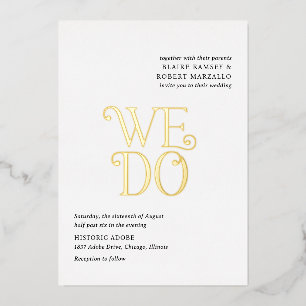 Invitación Con Relieve Metalizado Blaire Black White Modern Boda