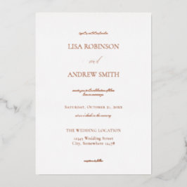 Invitación Con Relieve Metalizado Blanco Elegante