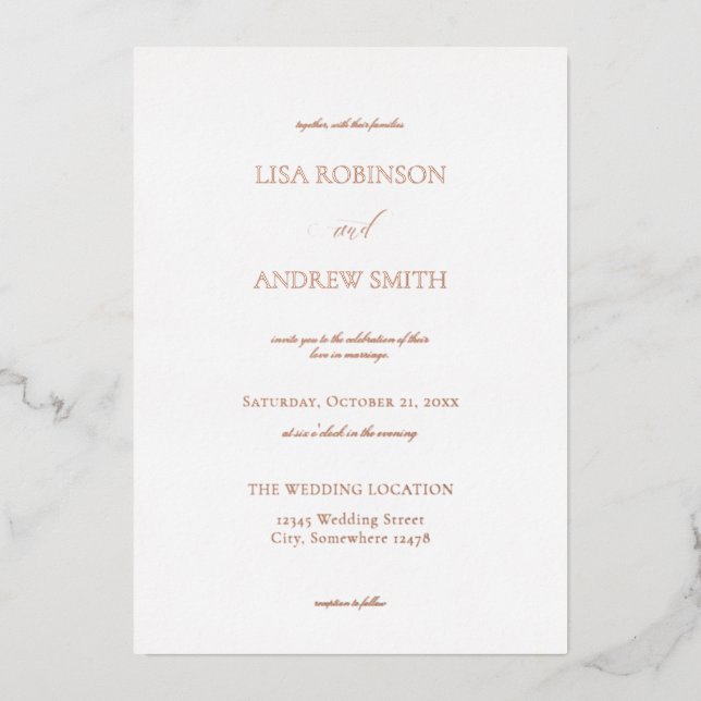 Invitación Con Relieve Metalizado Blanco Elegante  (Anverso)