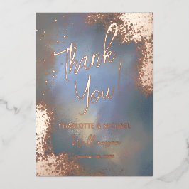 Invitación Con Relieve Metalizado Blue Sparkle Photo Overlay Boda Gracias