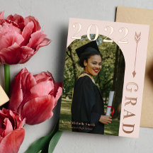Blush Rose Gold Arco y Flecha Graduación