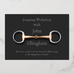 Invitación Con Relieve Metalizado Bocado de cobre Eggbutt Snaffle Clase Ecuestre