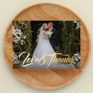 Invitación Con Relieve Metalizado Boceto elegante Amor y agradecimiento guión Foto